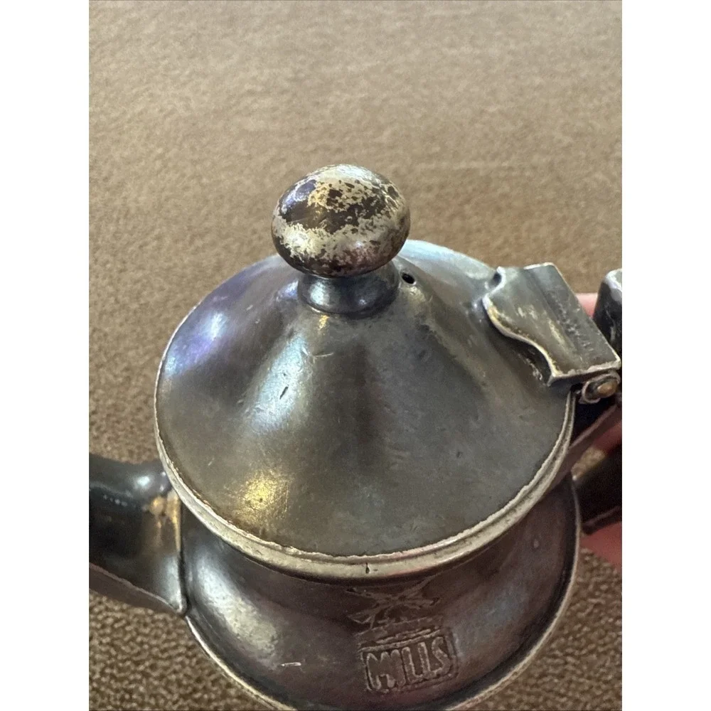 Vintage MILLS International Silver Soldered Milk Creamer Tea 8oz Lidded (TD)
